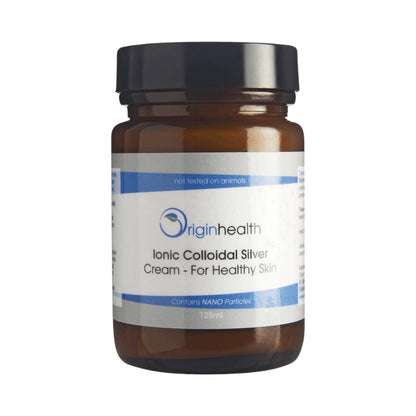 Colloidal silver cream 125ml glass jar NZ — natural skin support | Origin Health